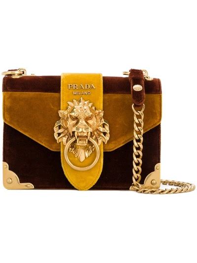 white prada bag with lion|lion embellished shoulder bag.